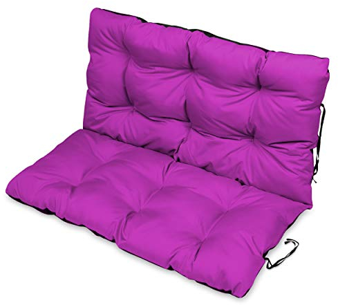 SuperKissen24. Sitzkissen Bankkissen Bankauflage für Gartenbank - 100x50 cm und Rückenlehne 100x60 cm - Outdoor und Indoor - rosa