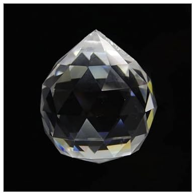 Bola Feng Shui de Cristal Agujereada 5 cm para Colgar Transparente Facetada Activa la Energía Refleja Colores con Agujero Ilumina