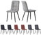 Set of 2 Faux Matte Suede Leather Dining Chairs With metal Legs home& restaurants henri (Light Grey)