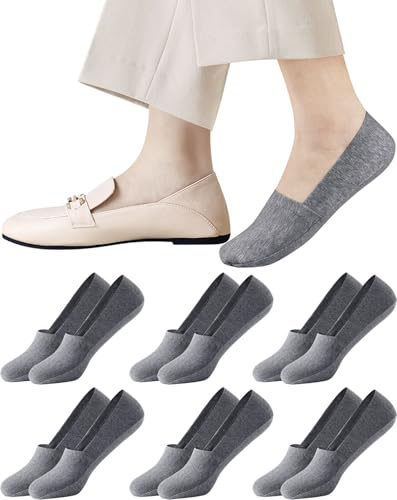 MOCOCITO Calzini Fantasmini Invisibili da Uomo Donna,Calze Corte Traspirante Cotone 6 Paia,con Strisce di Silicone Taglio Basso Antiscivolo,Calzini per Mocassini e Scarpe da Barca,Sneaker,Taglia 35-48