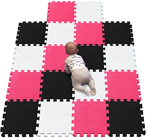 YIMINYUER® 18 Teilige (30cm×30cm×1cm Einzelstück), Puzzlematten Baby, Puzzlematte Spielmatte, Babys Puzzle Matten, Kinder Spielmatten R01R04R09G301018