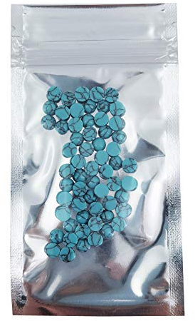 INSPIRELLE 60 Stück blaue synthetische Türkis-Steine Cabochons mit flacher Rückseite, Kuppel-Kameen, 6 mm