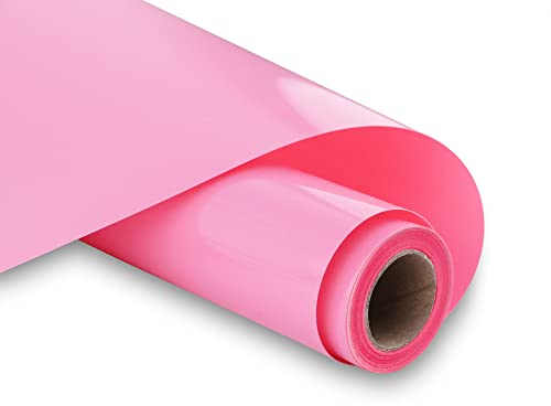 Pink Vinyl Heat Transfer Vinyl Roll 12inx10ft(30.5x305cm) HIKENRI Self Adhesive HTV Permanent Vinyl Pink Iron on Vinyl for Craft Projects,Signs,Scrapbooking,T-Shirt Printing