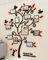 Wandaufkleber Baum Wandtattoo 3D DIY Familie Bilderrahmen Foto Sticker Familie Wandbilder Wandkunst für Hause Wohnzimmer Schlafzimmer (Rot,M-160 * 132cm)