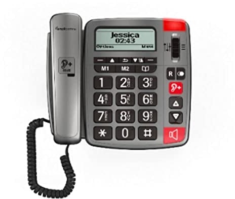 Amplicomms PowerTel 196 Schnurgebundenes Seniorentelefon Geräuschreduzierung, Freisprechen, Optische Anrufsignalisierun