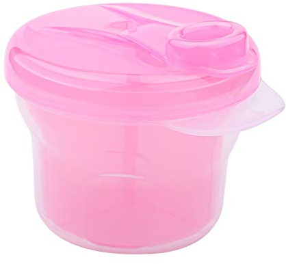 Tnfeeon Formula Milk Dispenser Behälter, 1 Stück tragbares Milchpulver Formula Dispenser Milchpulverbehälter Pot Box(Rosa)