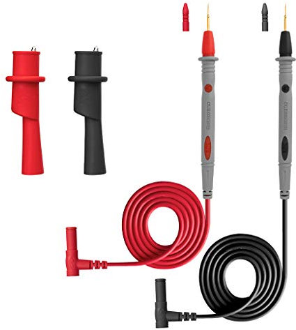 Myya PT1032 - Sonda de plomo de prueba de 1000 V 20 A, cable de silicona con clip de cocodrilo, punta fina, multímetro de aguja