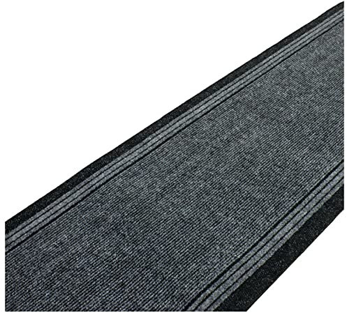 SrS Rugs® Sydney Long Carpet Runner - Heavy-Duty - Stain-Resistant - Absorbent - Non-Slip Rubber Backed - Strong - Industrial Grade - Tough Mat for Hall and Stairs (Grey, Length: 21' (67 x 640 cm))