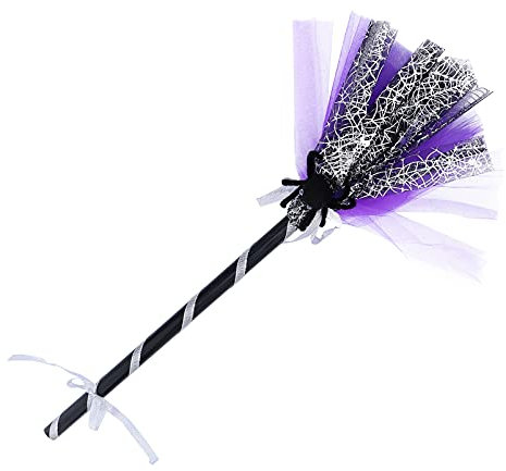 Milisten 1 Pc Escoba De Halloween Accesorios De Disfraces De Cosplay De Halloween Palo De Escoba De Mago Accesorios De Escoba De Plastico Escobero El Plastico Adulto Sintió Púrpura Niño