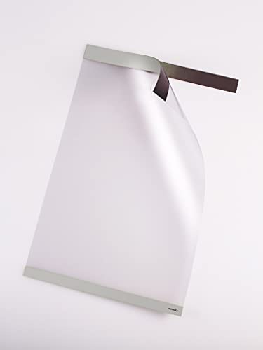 PosterFix A4 Vertical Support poster et porte-affiche avec cadre adhésif amovible et fermeture magnétique, pochettes et cadres pour posters, affiches, murs et vitrines. Lot de 5 unités (gris).