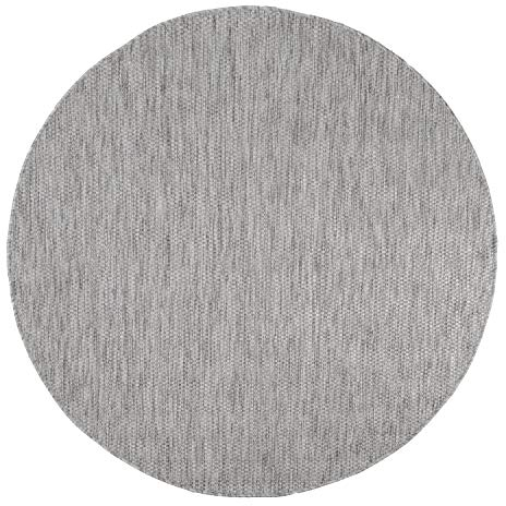 Paco Home Outdoor Teppich Flachgewebe Sisaloptik Modern Einfarbig meliert wetterfest & pflegeleicht Küchenteppich Ideal für Terrasse Balkon Garten, Grösse:80 cm Rund, Farbe:Grau