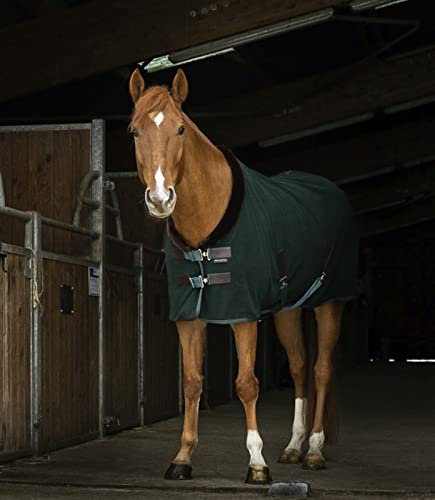 EQUITHÈME „Teddy Polar Fleece Decke, Grün/Braun 6`6-150 cm