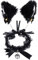 Oreille de Chat Serre Tete, Bandeau Oreilles de Chat + Choker avec Cloche, Chat Bandeau Accessoires Cheveux de Déguisement pour Femmes Filles Fête Halloween Anniversaire Cosplay Noir
