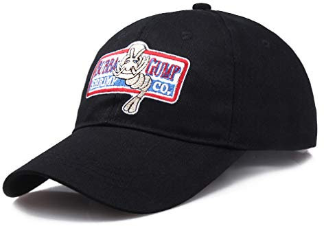 Ruluti 1 Stück Baseballkappe Einstellbar Bubba Gump Shrimp Gestickte Snapback-hüte Laufkostüm Baseballmütze (schwarz), Einheitsgröße
