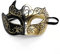 Seglory Venezianische Masken, Maskerade Maske Venezianischen Cosplay Fasching Verkleidung Maskenball Venedig Karneval Mottoparty Kostüm Maske für Herren und Damen (Schwarz Gold)