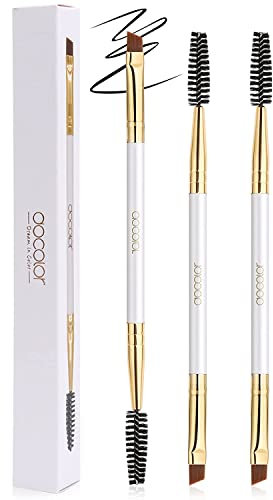 Docolor Augenbrauenpinsel Augenbrauenbürstchen 3 Stück Multifunktion Make Up Pinsel Augenbrauen Bürste wimpernbürstchen,Weiß