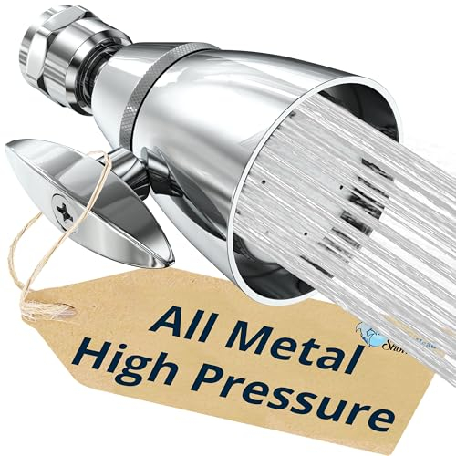 All Metal 2 Inch High Pressure Shower Heads - Chrome – Industry Max 2.5 GPM Shower Heads High Pressure - High Flow Shower Head with Pressure Boosting Shower Head - Adjustable Spray Pattern