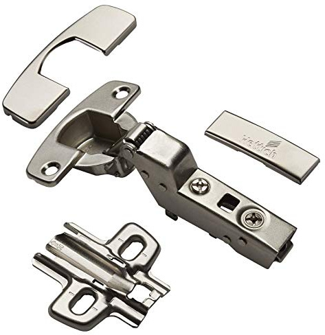SOTECH Topfband Sensys 8645i T52 mit Dämpfung Innenanschlag 110° | Einliegend Automatikscharnier mit Aufklipstechnik inkl Kreuzplatte (Distanz 1,5 mm) u. Abdeckkappen f. Schrauben-ø 4,5 x 16mm