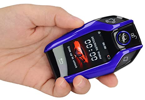 Ymiko Cl¨¦ Intelligente Universelle ¨¤ ¨¦Cran Tactile LCD TK800 +, Entr¨¦e sans Cl¨¦ ¨¤ Distance pour Tous Les Boutons de D¨¦Marrage et D'arr¨ºT du Moteur (Bleu)