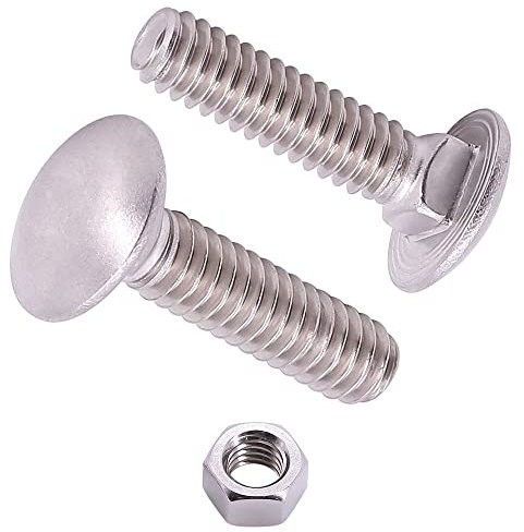 M10-1,5 x 30 mm (8 juegos) perno de carro DIN603 con tuerca hexagonal DIN934, rosca gruesa completa, acero inoxidable 304 18-8, tornillos de cabeza redonda de cuello cuadrado