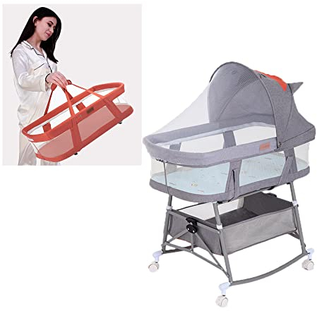 3 in 1 mobile babybett,Babywiege,beistellbett baby,reisebett baby mit matratze,kinderreisebett,geteiltes Design,der auf das Bett gestellt werden kann,mobiles Nest für Babys,Für Säuglinge/Neugeborene (
