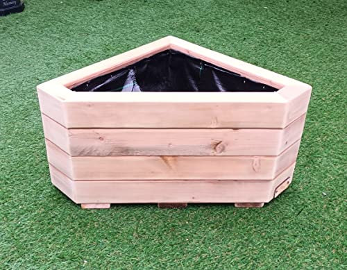 Bobs Garden 'n' Wood Stuff Willow Corner Triangle Wooden Planter (40cm x 40cm x 28cm)