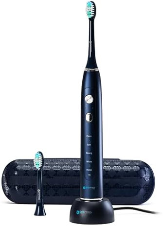 OROMED ORO-SONIC X PRO BLACK Schallzahnbürste, 38.000 Bewegungen/Min.,(5 Programme × 3 Intensitäten), Akku bis 40 Tage, Timer, USB-Induktionsladung, Schwarz