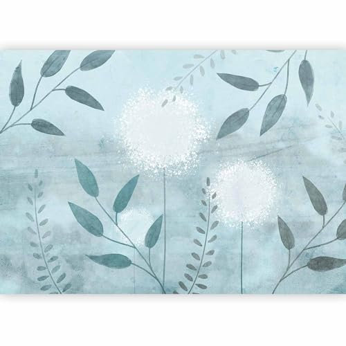 murando PREMIUM Fotomurales Diente de leon 150x105 cm Papel pintado tejido no tejido Decoración de Pared decorativos Murales moderna de Diseno Fotográfico Flores Hojas Naturaleza azul b-A-10291-a-c