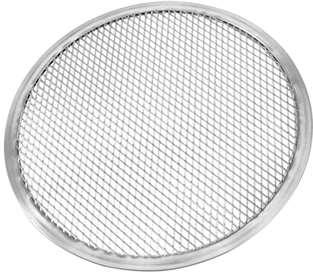 KICHOUSE Sartén para pizza con agujeros, juego de utensilios de cocina, herramientas de parrilla de acero inoxidable, sartén de pizza perforada, bandeja de malla de metal, bandeja para hornear pizza,