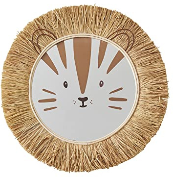 VERTBAUDET XL Spiegel Löwe Rattan und Raphia Moka TU