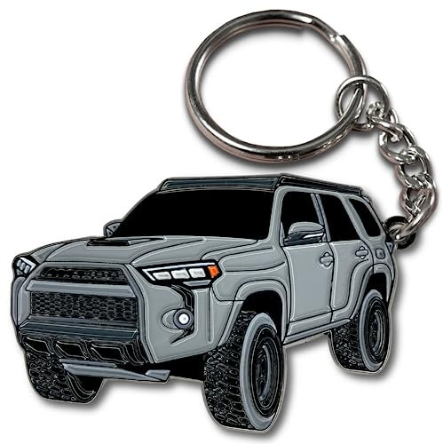 FOUR WHEEL BEAST 4Runner Accessories – Schlüsselanhänger 4 Läufer Schlüsselanhänger Abdeckung – 3. 4. 5. Generation Mods trd Autozubehör, silber, 2 x 1.3