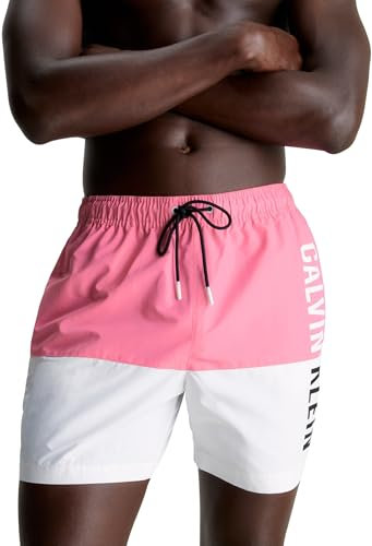 Calvin Klein Short de Bain Homme Medium Drawstring Long, Rose (Sachet Pink), L