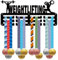 CREATCABIN Porta Medaglie per Sollevamento Pesi Appendiabiti per Medaglie Espositore Sport Premi in Metallo per Appendere Premi per Decorazioni in Ferro Piccolo per Parete Home Badge Runner 29x13cm