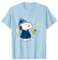 Peanuts - Snoopy Woodstock T-Shirt, Cartoon, Unisex, Blau, S, Kurzarm, Polyester, Crew-Ausschnitt, Klassisch, EU S, Maschinenwäsche