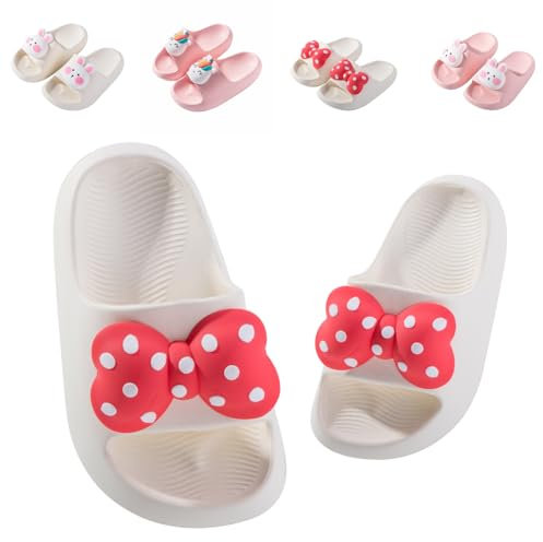 Pantoufles de Bain Enfants Chaussons Été Fille Garçon Tongs Claquette Chaussures pour Piscine et Plage Antidérapant Plates Sandales Arc Rouge 26/27 (Taille de l'étiquette 180mm)