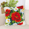 TsoLAY Diy Knüpfkissen Mit Vordruck Rote Blume Kissenbezug für Erwachsene und Kinder Teppichherstellungs-Kits Kreuzstich-Set Teppichherstellung Kissen Handarbeit für Anfänger Heimdekoration -C