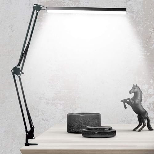 BZBRLZ Schreibtischlampe LED, Dimmbare Tischlampe Augenschutz mit 16 Lampenkopf, Maniküre Lampe mit 3 Farbmodi, 10 Helligkeitsstufen & Memory-Funktion