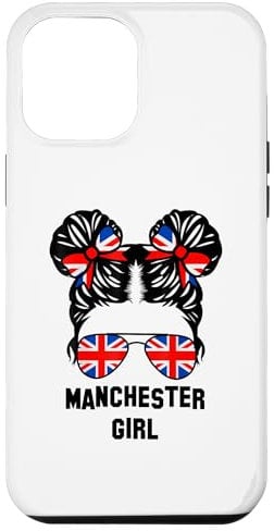 iPhone 12 Pro Max Manchester Girl Messy Bun, UK British United Kingdom Flag Case
