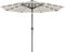 BAKAJI Ombrellone da Giardino Diametro 270 cm con Luci Led e Sistema Antivento, Parasole da Esterno con 8 Ribs Stecche, Airvent, Ideale per Bar, Ristorante, Patio, Balcone, Apertura Manovella (Beige)
