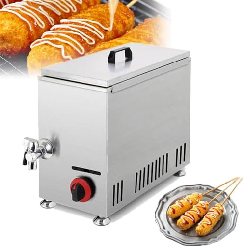 ZyKnaurral Commercial Deep Fryer, 21l Table Top Electric Deep Fryer, 12 Pieces Sausage Frying Equipment, Adjustable Temperature, Corn Dog Deep Fryer