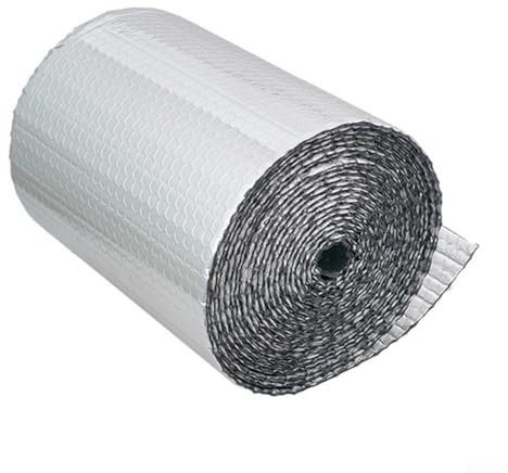 Film isolant double couche en aluminium 50 cm x 5 m Film à bulles réfléchissant barrière thermique pour grenier, mur, plafond, garage