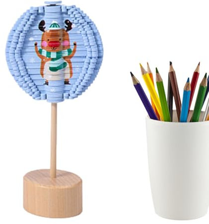 Fidget Spin Lutscher, Spinner aus Holz, sensorisches Lernspielzeug Weihnachtsmodell | Holzspielzeug, rotierender Baum, doppelseitig, für Arbeitszimmer, Kinderzimmer, Wohnzimmer