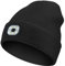 TRIXES Leucht-Beanie-Mütze – wiederaufladbare USB-LED-beleuchtete Mütze – Schwarze elastische Unisex-Mütze