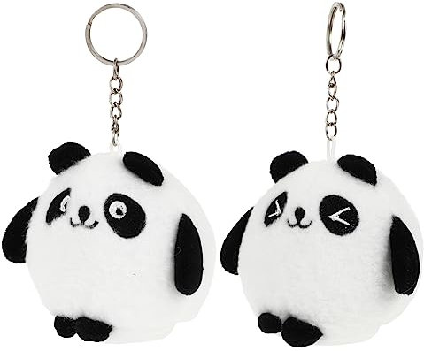 Toyvian 2 Pièces Porte-clés Panda Farci Animal en Peluche Porte-clés Animaux Porte-clés Poupée Panda Pendentif De à Main Animal Peluche Panda Roux Porte-clés Pompon Peluches Alliage
