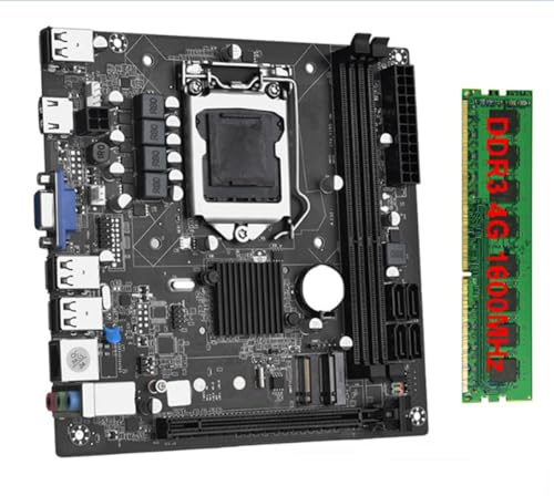 casstaly ITX H61 Desktop Motherboard with 1x4G DDR3 1600MHz RAM CPU LGA 1155 Support Up to 16GB RAM Slots 100M Network Card Easy Install Easy to Use