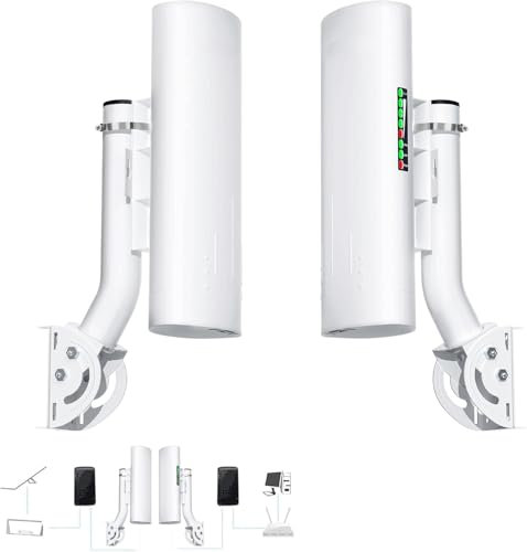 Pontele radio WiFi esterno, con supporto, extender WiFi esterno, 5.8GHz 3KM 1000Mbps, con antenna ad alta guadagno da 18dBi, confezione da 2 pezzi