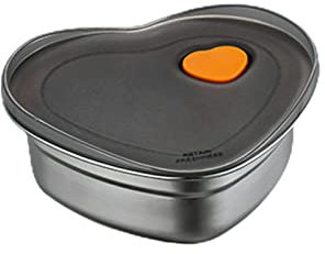 ZIDDAR 304 Stainless Steel Fresh-Keeping Box Heart Shaped Lunch Boxes Sealed Foods Storage Box Refrigerator Fruit Freezer Boxes Stainless Steel Lunch Box for Adults