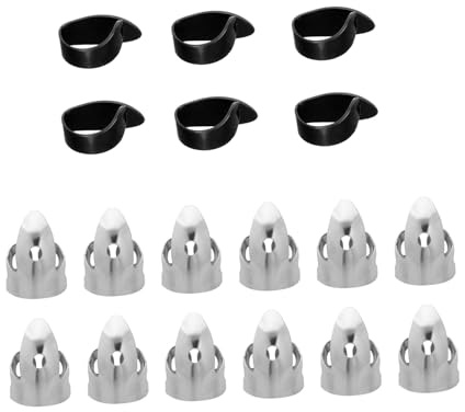 Verstellbare Gitarren Fingerplektren Satz aus Zinklegierung und Abs | Schwarz, 1 Satz, Bass und Banjo Tauglich, Ergonomische Form mit Angenehmem Tragegefühl