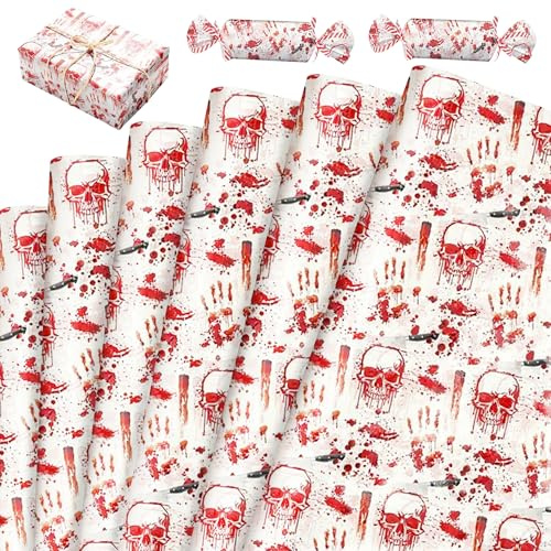 50 Blatt Gothic Seidenpapier Für Geschenkverpackungen Mit Totenkopf