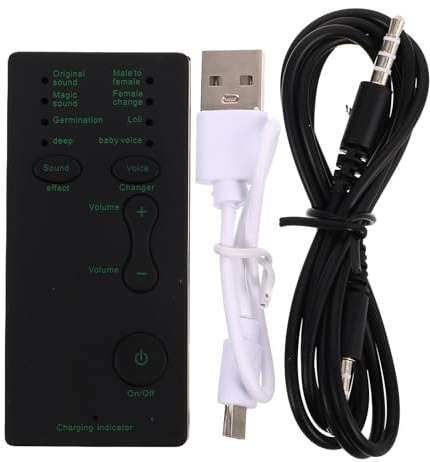 BESPORTBLE Mini Voice Changer Soundkarte Tragbares Voice Disguising Device mit Klarem Audio für Live Streaming und Aufnahme Kompatibel mit Mobiltelefonen und PC